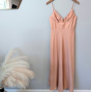 Here Comes The Sun Peach Sleeveless Spaghetti Strap Slip Dress Size Medium